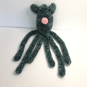 handmade Crochet kitty squid velvet plush stuffed button eye 14 inches long